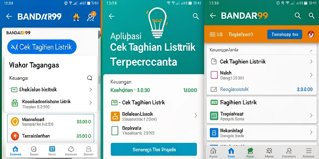 Tampilan antarmuka BANDAR99 untuk cek tagihan listrik.