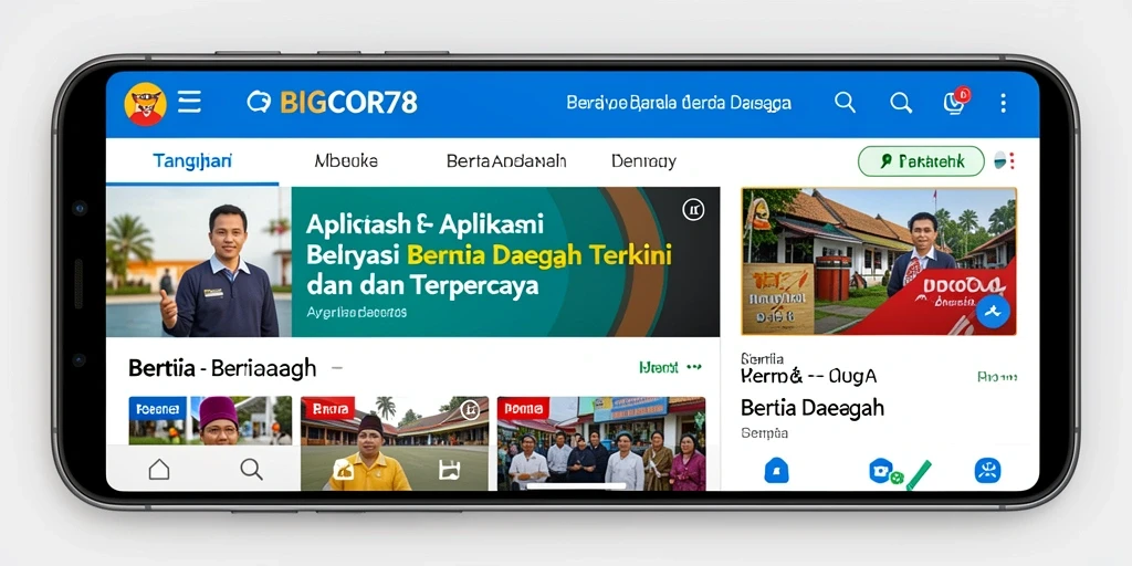 Tampilan antarmuka aplikasi BIGCOR78 yang sederhana dan informatif.