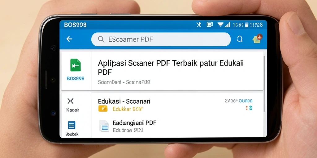 Antarmuka aplikasi BOS898 yang sederhana dan efisien untuk Scanner PDF.