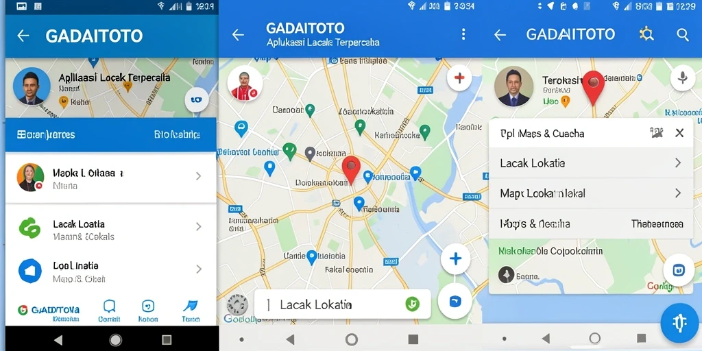 Tampilan antarmuka aplikasi GADAITOTO untuk lacak lokasi.