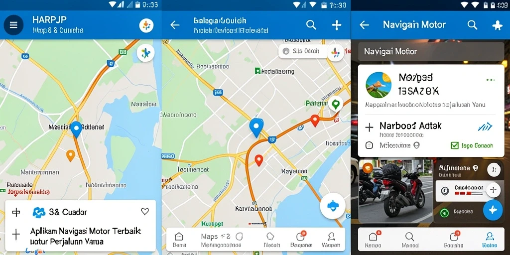 Tampilan antarmuka aplikasi HARAPJP untuk navigasi motor yang jelas dan informatif.