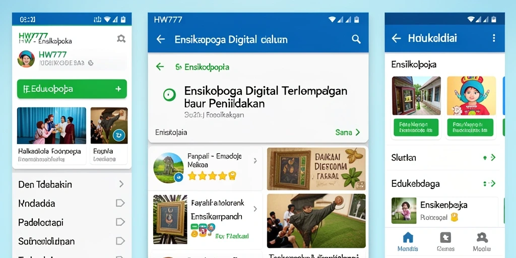 Tampilan antarmuka aplikasi HW777 yang menarik dan informatif.