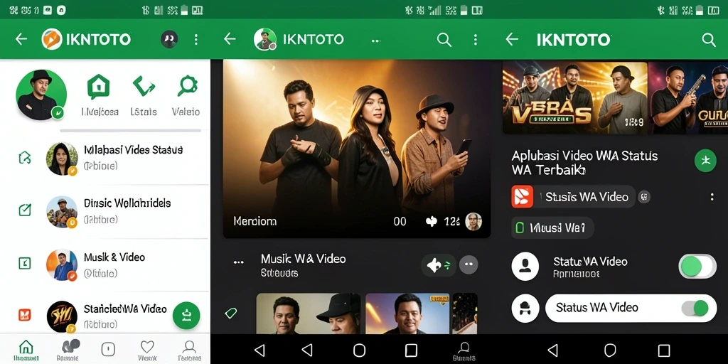Tampilan antarmuka IKNTOTO dengan koleksi video Status WA.