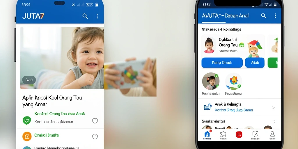 Antarmuka aplikasi JUTA7 yang ramah pengguna untuk kontrol orang tua.