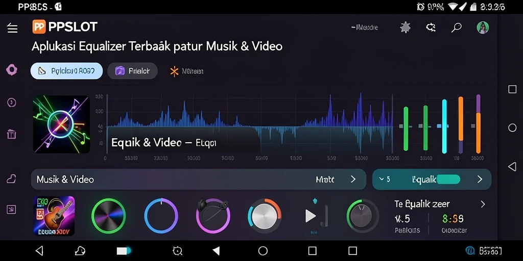 Antarmuka pengguna PP8SLOT yang intuitif untuk pengaturan Equalizer.