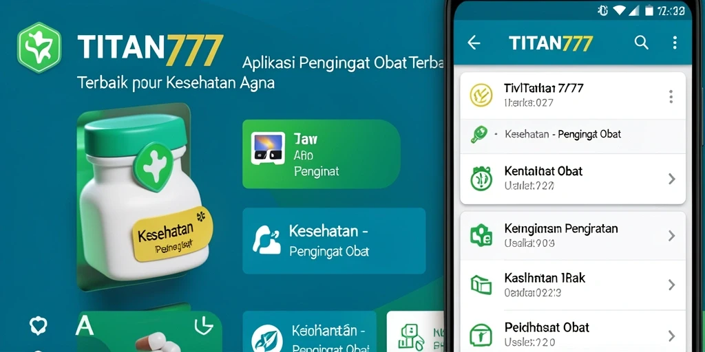 Antarmuka pengguna aplikasi pengingat obat TITAN777 yang intuitif dan ramah.