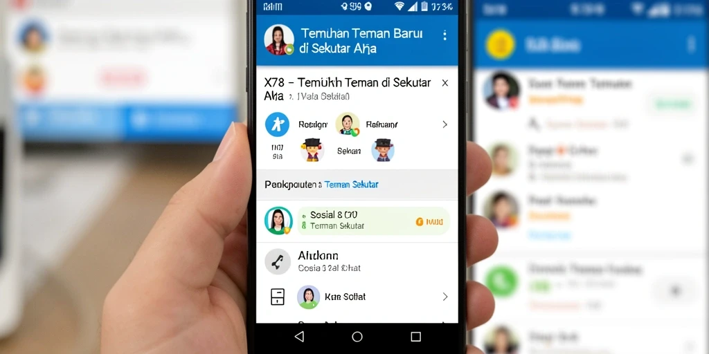 Antarmuka aplikasi X78 yang intuitif untuk menemukan teman baru.